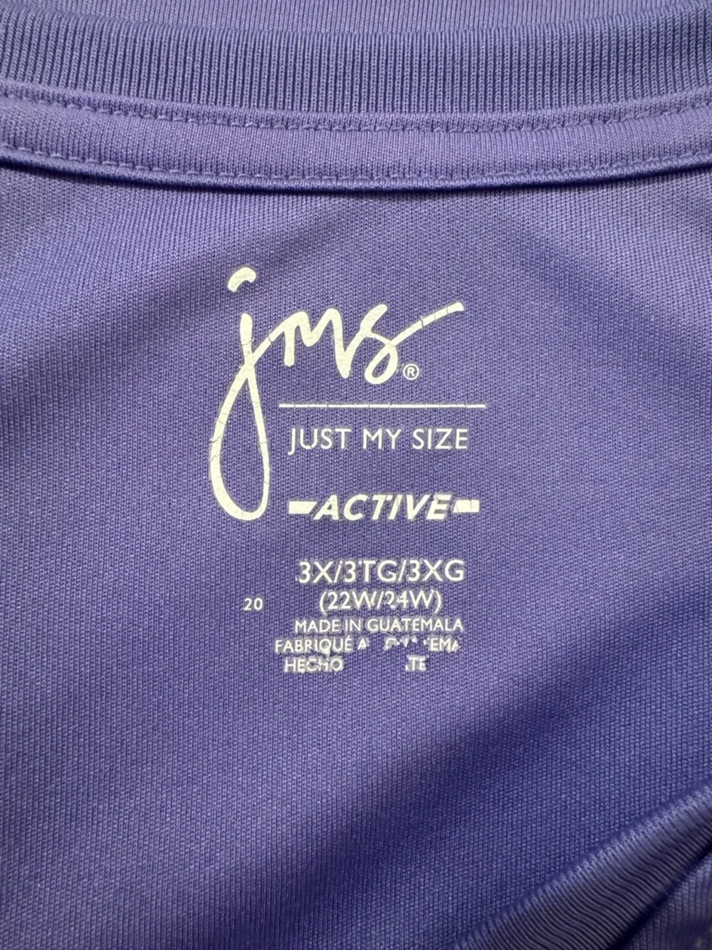 2 Pack Just My Size Active V-Neck Tops in Turquoise and Purple - Picture 6 of 9